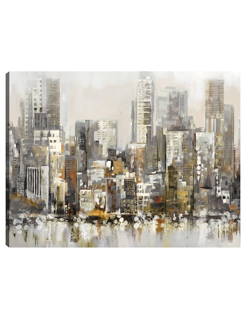 Cuadro decorativo Foco Urbano Oro técnica mixta Cuadros Jr Edificios