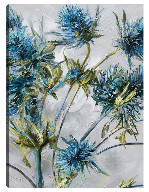Cuadro decorativo Flores índigo técnica mixta Floración 1