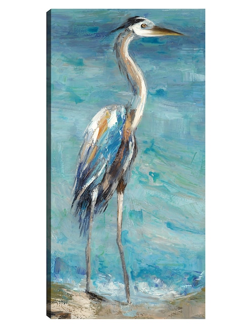 Cuadro decorativo Garza Costera I REV técnica mixta Cuadros Jr Aves Silvestres