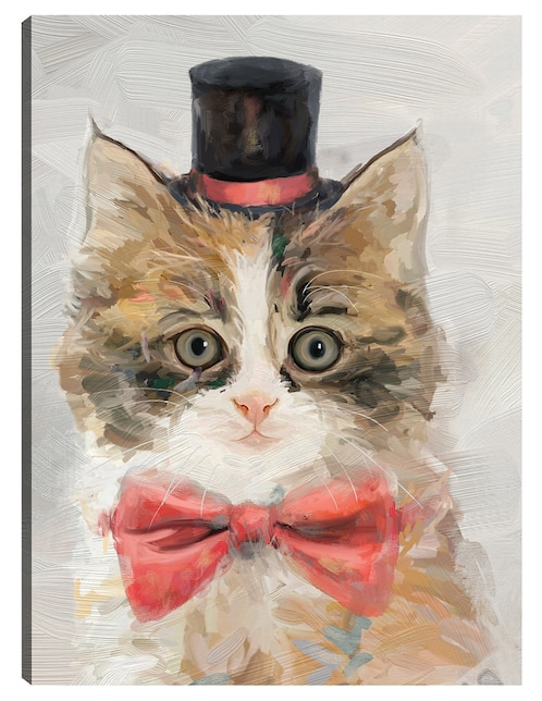 Cuadro decorativo Gatos con sombrero de copa II técnica mixta Cuadros Jr Animales Domésticos