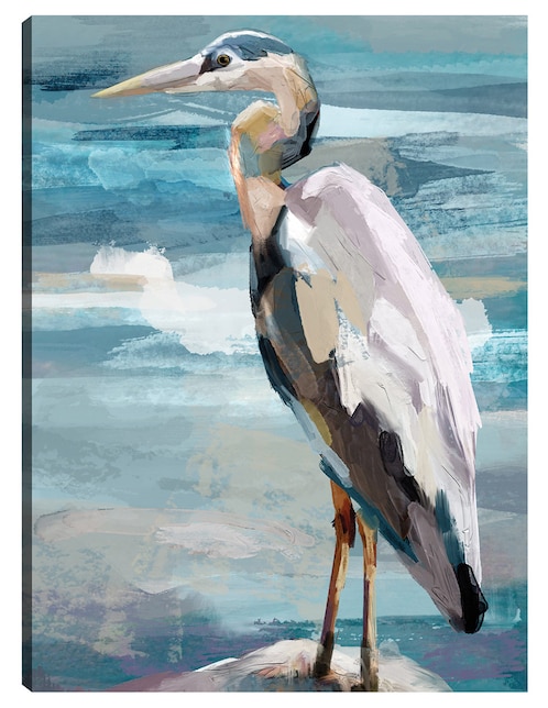 Cuadro decorativo Garza de domingo II técnica mixta Aves Silvestres 1
