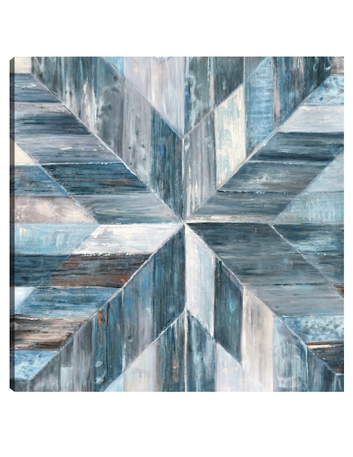 Cuadro decorativo Galería Barnwood Azul técnica mixta Formas 1