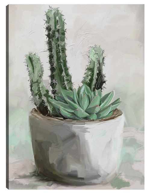 Cuadro decorativo Jardín del desierto II técnica mixta Macetas 1