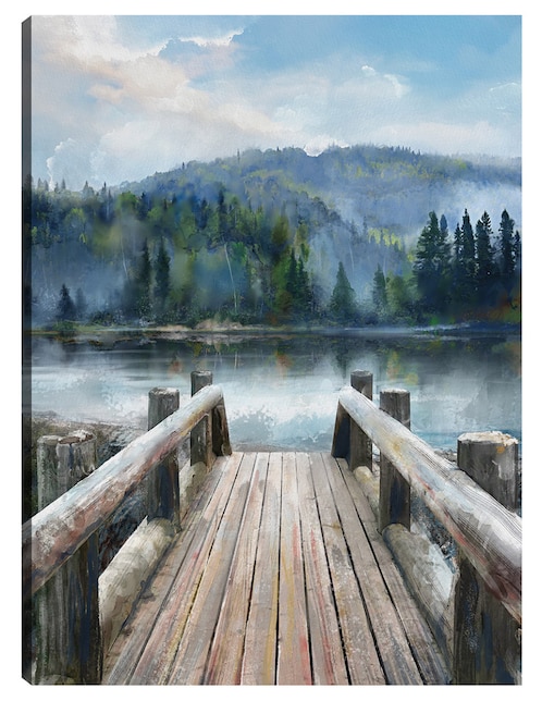 Cuadro decorativo Lago de montaña técnica mixta Lagos 1