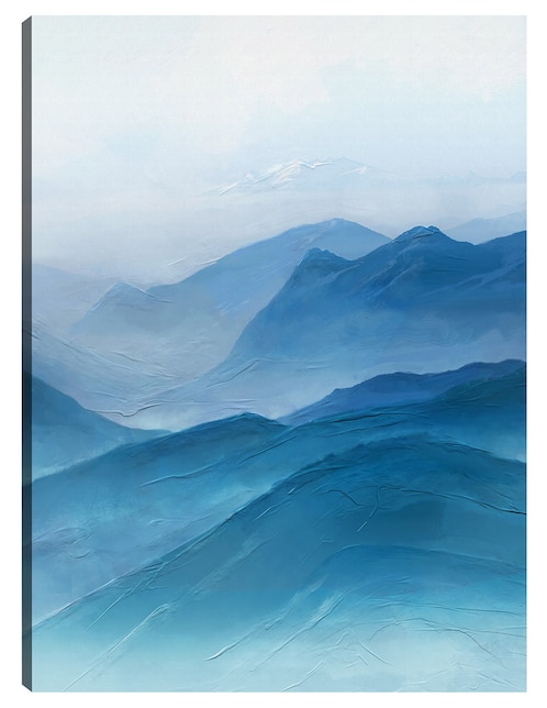 Cuadro decorativo Misty Blues técnica mixta Inspiración 1