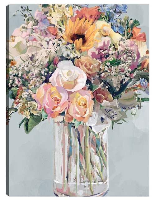 Cuadro decorativo Mazo Di Fiori técnica mixta Cuadros Jr Floreros