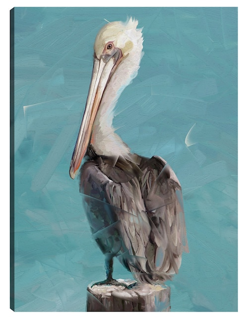 Cuadro decorativo Perca pelícano II técnica mixta Aves Silvestres 1