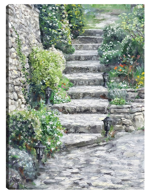 Cuadro decorativo Pasos de jardín técnica mixta Lugares 1
