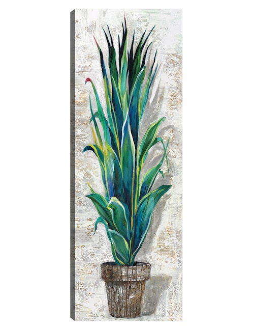 Cuadro decorativo Perfil de cactus II técnica mixta Macetas 1