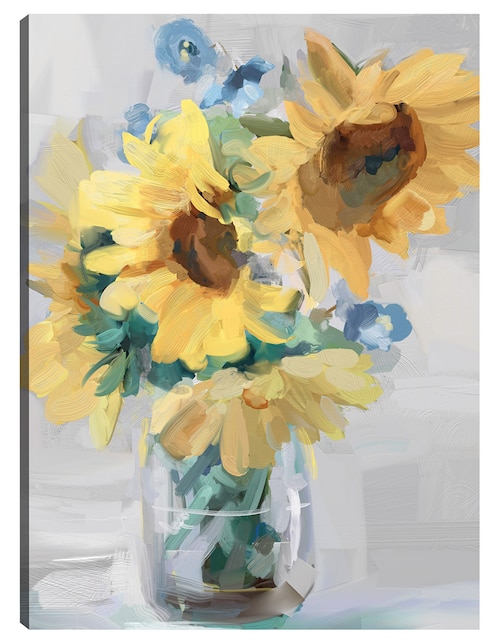 Cuadro decorativo Petite Fleurs Girasoles II técnica mixta Girasoles 1