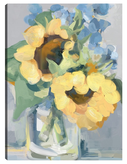 Cuadro decorativo Petite Fleurs Girasoles I técnica mixta Girasoles 1