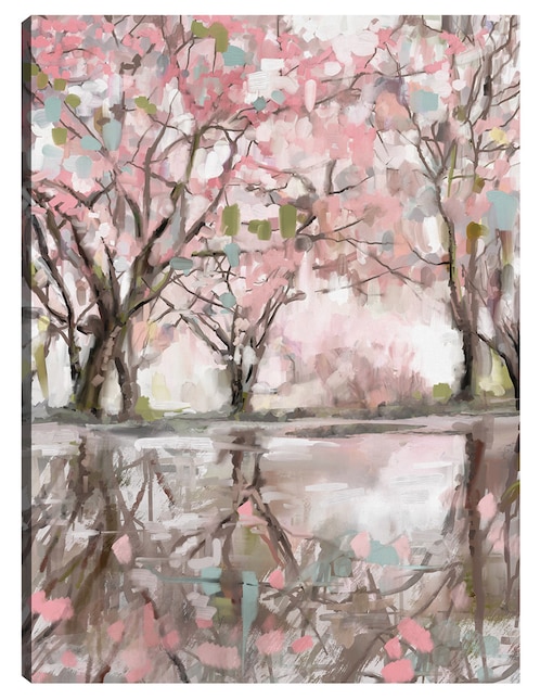 Cuadro decorativo Reflejos de flor rosa técnica mixta Cuadros Jr Lagos
