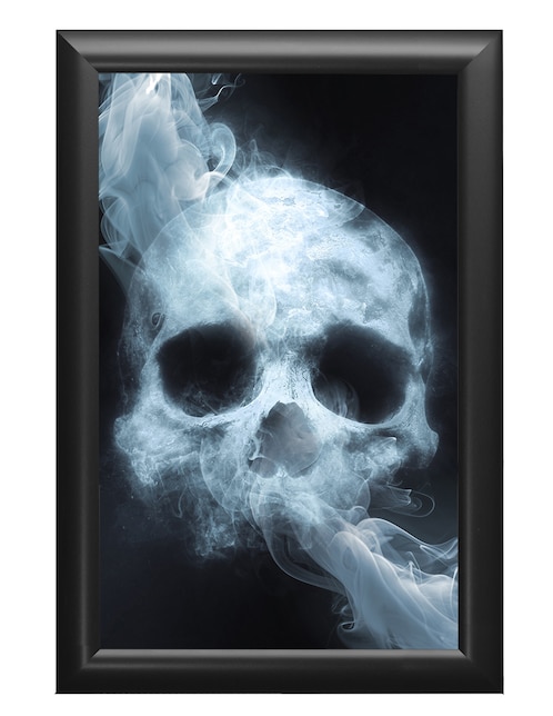 Cuadro decorativo Pixelarte calavera con humo