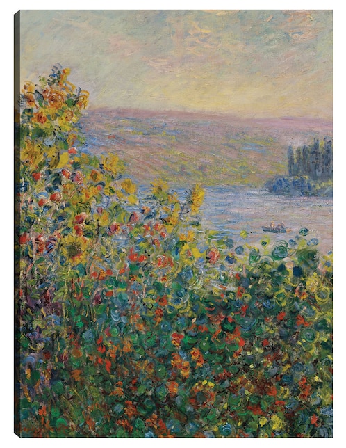 Cuadro decorativo Parterres de flores en Vétheuil (1881) técnica mixta Primavera 1