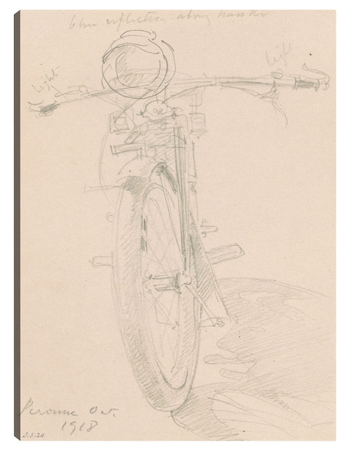 Cuadro decorativo Motocicleta (anverso) (1918) técnica mixta Cuadros Jr Bocetos
