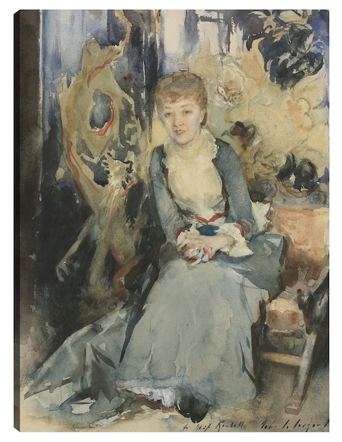 Cuadro decorativo Sra. Reubell sentada frente a una pantalla (hacia 1884) técnica mixta Gente 1