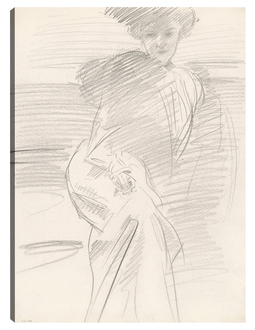 Cuadro decorativo Mujer sentada (c. 1890-1900) técnica mixta Cuadros Jr Bocetos
