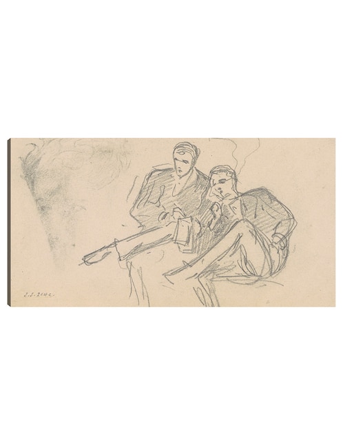 Cuadro decorativo Hombres sentados (c. 1874-1877) técnica mixta Bocetos 1