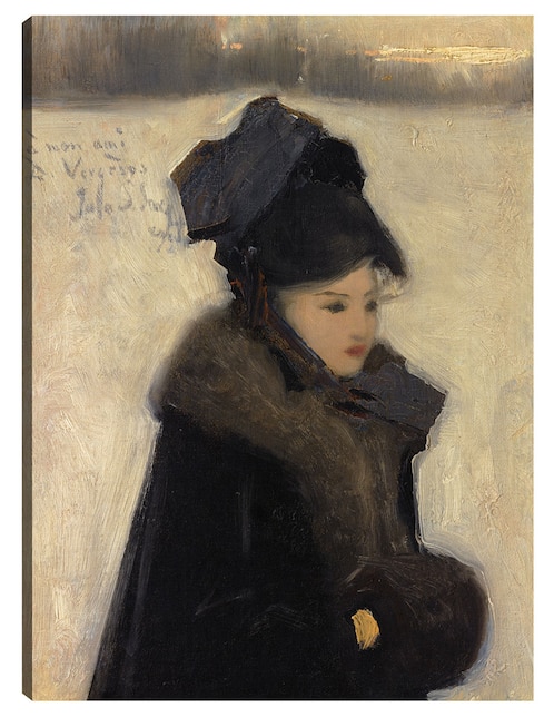 Cuadro decorativo Mujer con piel (c. 1880–85) técnica mixta Cuadros Jr Gente