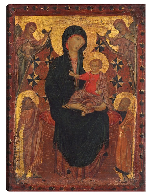 Cuadro decorativo La Virgen y el Niño con San Juan Bautista, San Pedro y dos ángeles, c. 1290 técnica mixta Vírgenes 1