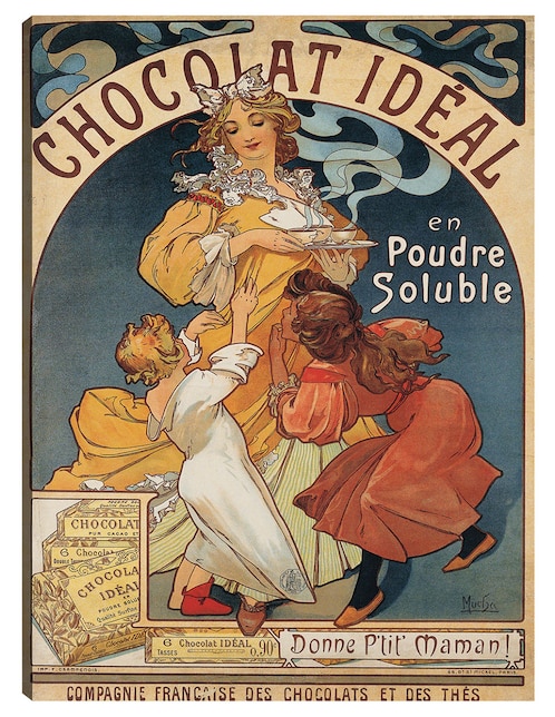 Cuadro decorativo Chocolate Ideal (antes de 1897) técnica mixta Publicidad 1