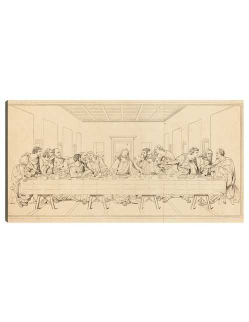 Cuadro decorativo La Última Cena, probablemente del siglo XIX técnica mixta Cuadros Jr Religión y Espiritualidad