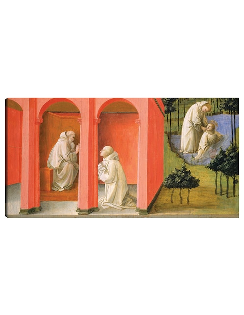 Cuadro decorativo San Benito ordena a San Mauro rescatar a San Plácido técnica mixta Figuras Celestiales 1