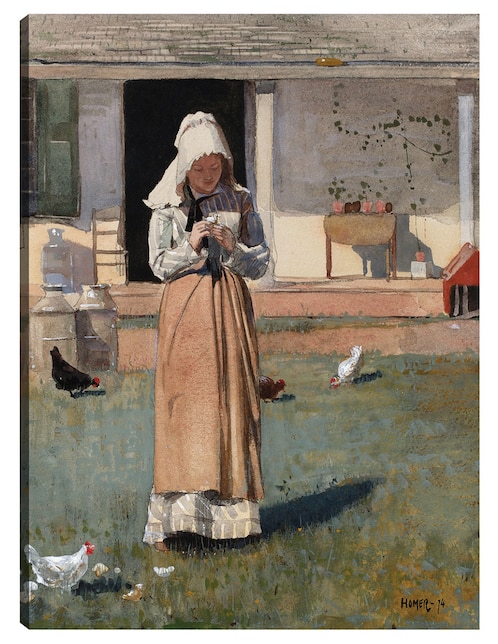 Cuadro decorativo Un pollo enfermo (1874) técnica mixta Gente 1