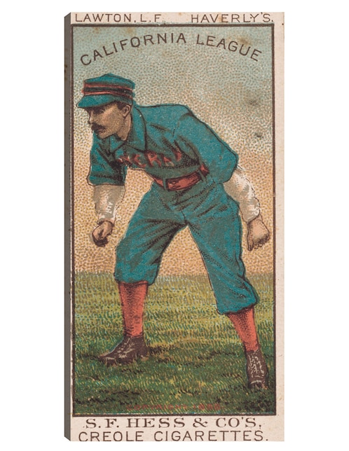 Cuadro decorativo Lawton, Equipo Haverly, Retrato De Tarjeta De Béisbol - impresión en lienzo técnica mixta Cuadros Jr Deportes