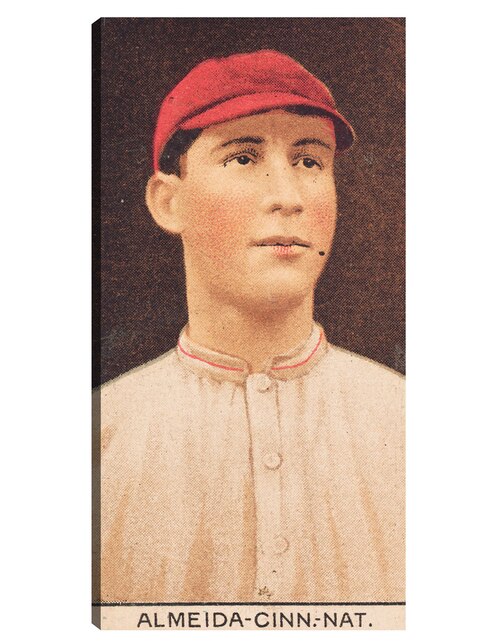 Cuadro decorativo Rafael Almeida, Rojos De Cincinnati, Retrato De Tarjeta De Béisbol - impresión en lienzo técnica mixta Cuadros Jr Deportes