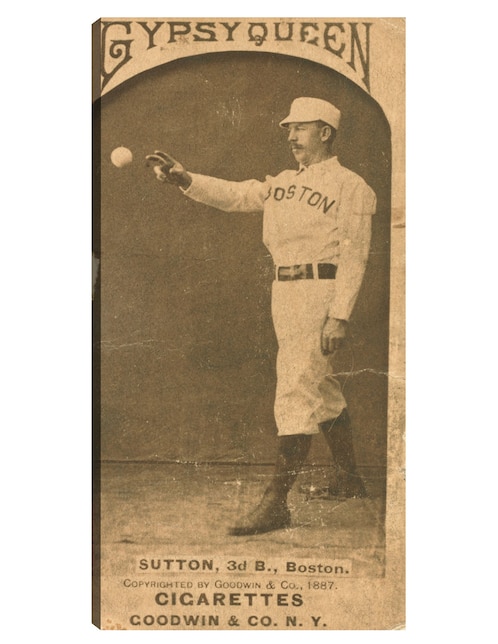 Cuadro decorativo Ezra Sutton, Boston Beaneaters, Retrato De Tarjeta De Béisbol - impresión en lienzo técnica mixta Cuadros Jr Deportes