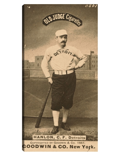 Cuadro decorativo Ned Hanlon, Detroit Wolverines, Retrato De Tarjeta De Béisbol - impresión en lienzo técnica mixta Cuadros Jr Deportes