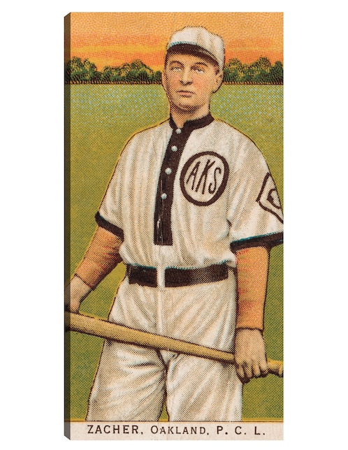 Cuadro decorativo Zacher, Equipo De Oakland, Retrato De Tarjeta De Béisbol - impresión en lienzo técnica mixta Cuadros Jr Deportes