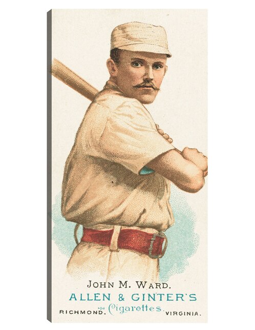 Cuadro decorativo John M. Ward, Gigantes De Nueva York, Retrato De Tarjeta De Béisbol - impresión en lienzo técnica mixta Cuadros Jr Deportes