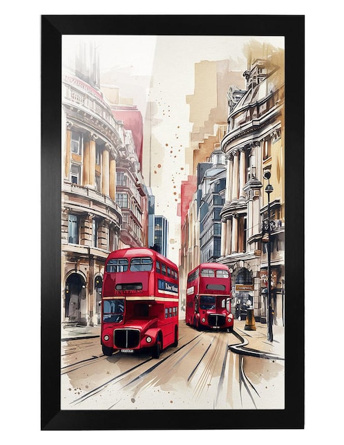 Cuadro decorativo Pixelarte bus