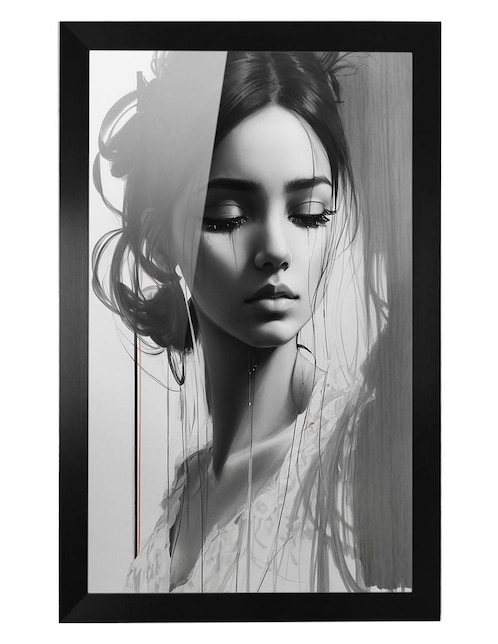 Cuadro decorativo Pixelarte mujer