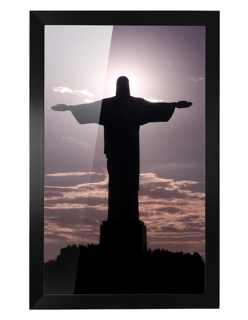 Cuadro decorativo Pixelarte cristo redentor