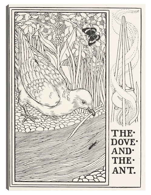Cuadro decorativo La paloma y la hormiga (1900) técnica mixta Bocetos 1