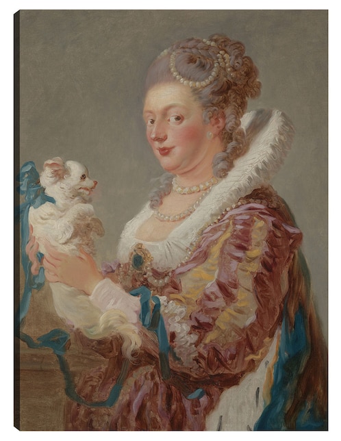 Cuadro decorativo Una mujer con un perro técnica mixta Retratos 1