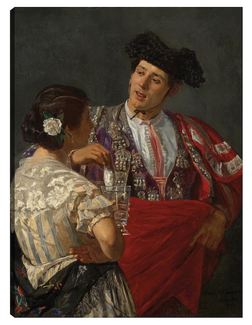 Cuadro decorativo Ofreciendo el panel al torero (1873) técnica mixta Cuadros Jr Retratos