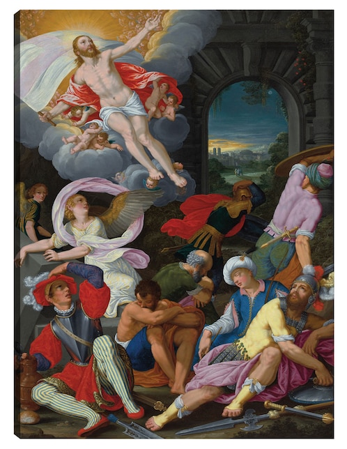 Cuadro decorativo La resurrección de Cristo (1622) técnica mixta Figuras Celestiales 1