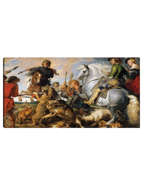 Cuadro decorativo Caza del lobo y el zorro (hacia 1616) técnica mixta Gente 1
