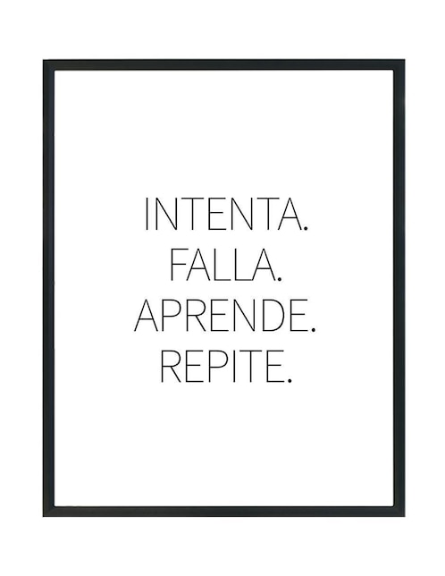Cuadro decorativo Pixelarte Intenta, Falla, Aprende, Repite