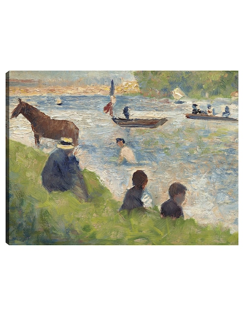 Cuadro decorativo Caballo y barcos (estudio para bañistas en Asnières) (1883-1884) técnica mixta Playas 1