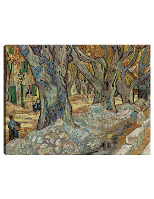 Cuadro decorativo Los grandes plátanos (Road Menders en Saint-Rémy) (1889) técnica mixta Cuadros Jr Inspiración