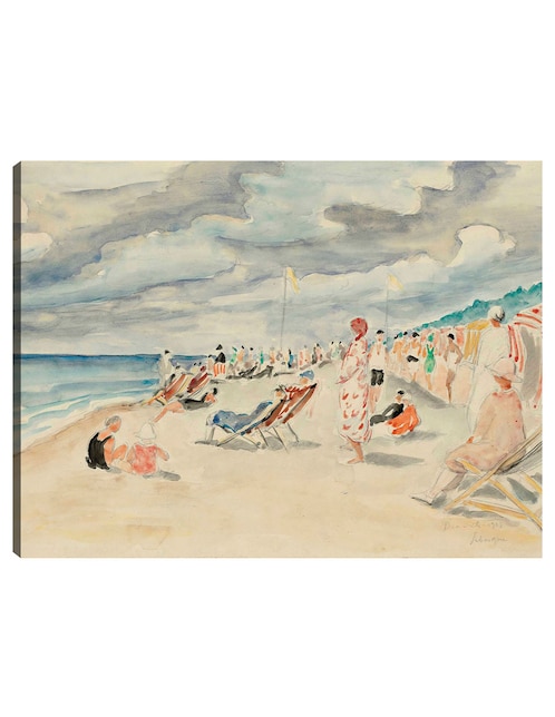 Cuadro decorativo La playa de Deauville (1928) técnica mixta Playas 1