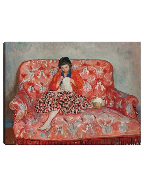 Cuadro decorativo Jeune Fille Cousant Sur Un Canapé (hacia 1925) técnica mixta Gente 1