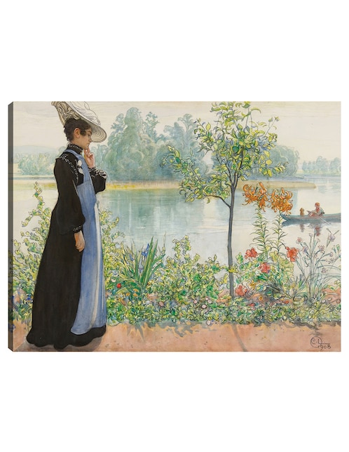 Cuadro decorativo Karin por la orilla técnica mixta Lagos 1