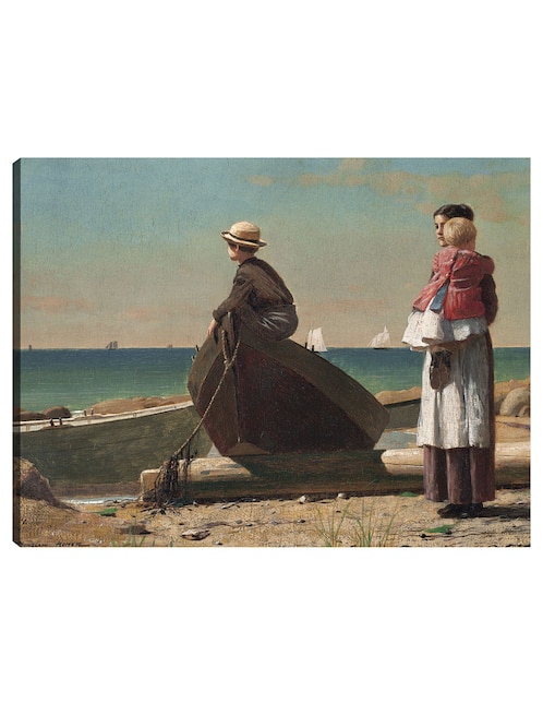 Cuadro decorativo ¡Viene papá! (1873) técnica mixta Playas 1