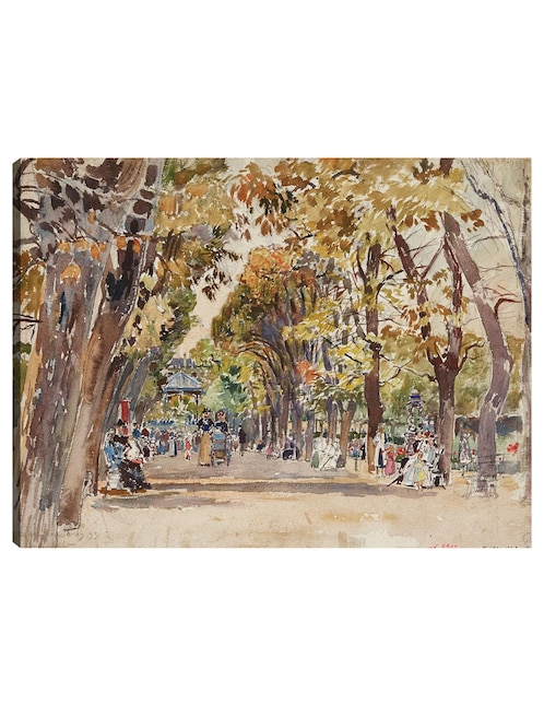 Cuadro decorativo Jardín público en París, en 1899 técnica mixta Cuadros Jr Arquitectura